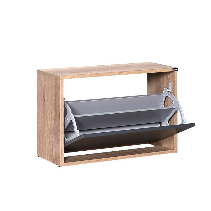 Hanah Home SHC-110-TA-1 Zapatero con diseño elegante en Nogal Claro y Antracita, 60x42x30 cm